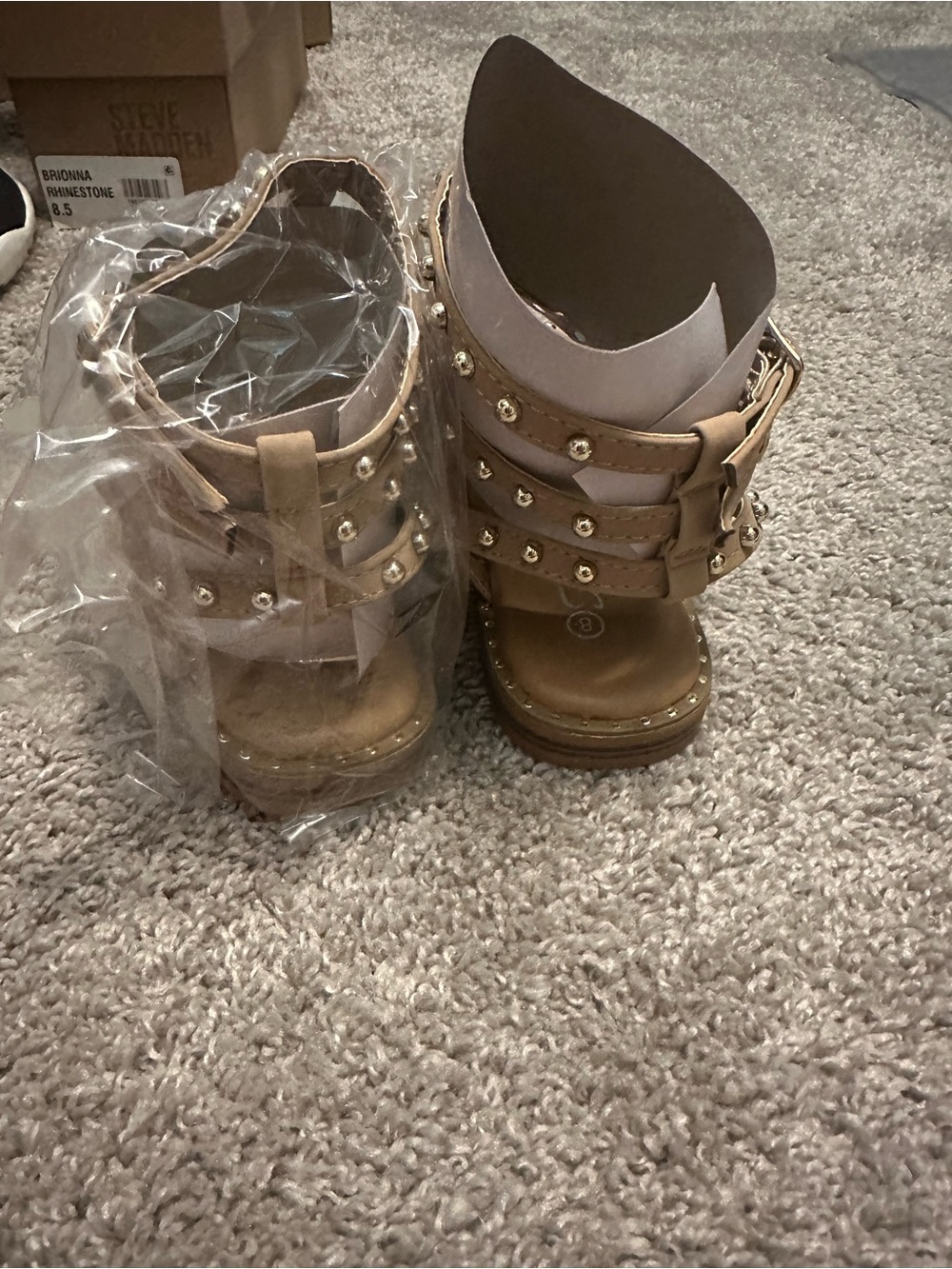 Studded Nude Gladiator Sandals - Women - Picture 8 of 9